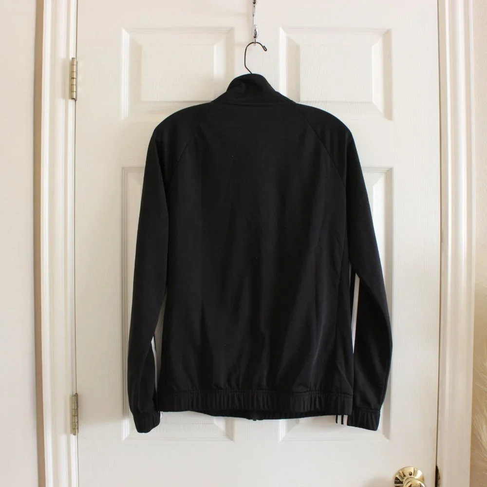 Adidas Kid's Black & White Zip-Up Stripe Jacket
